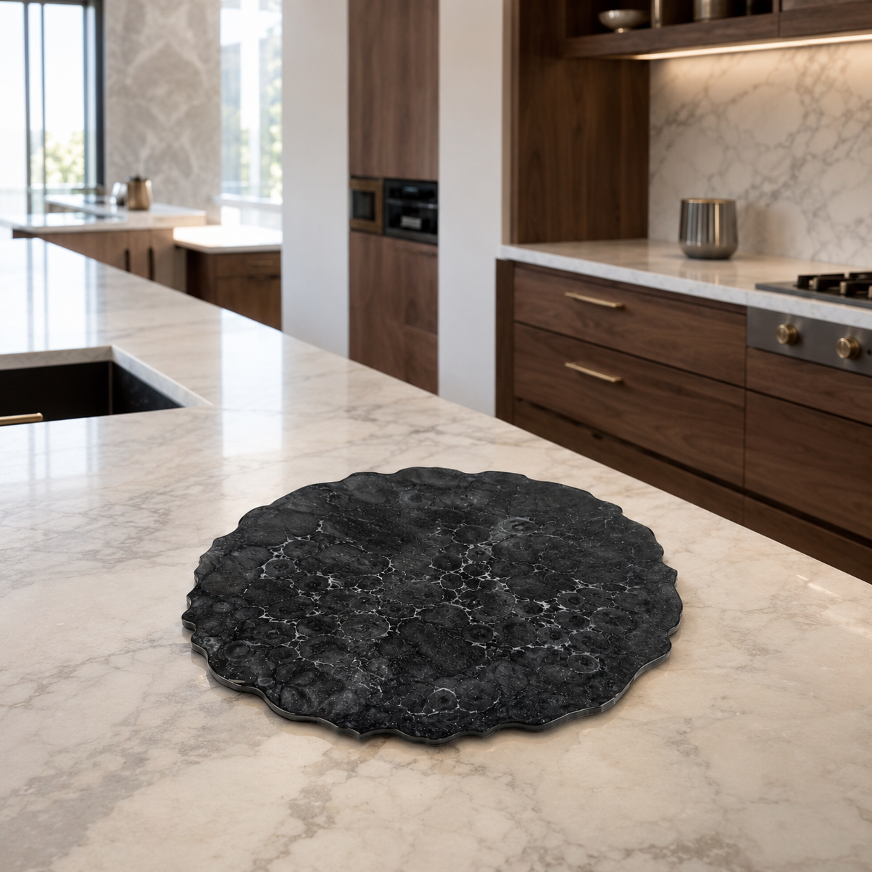 Black Placemats geode design epoxy resin