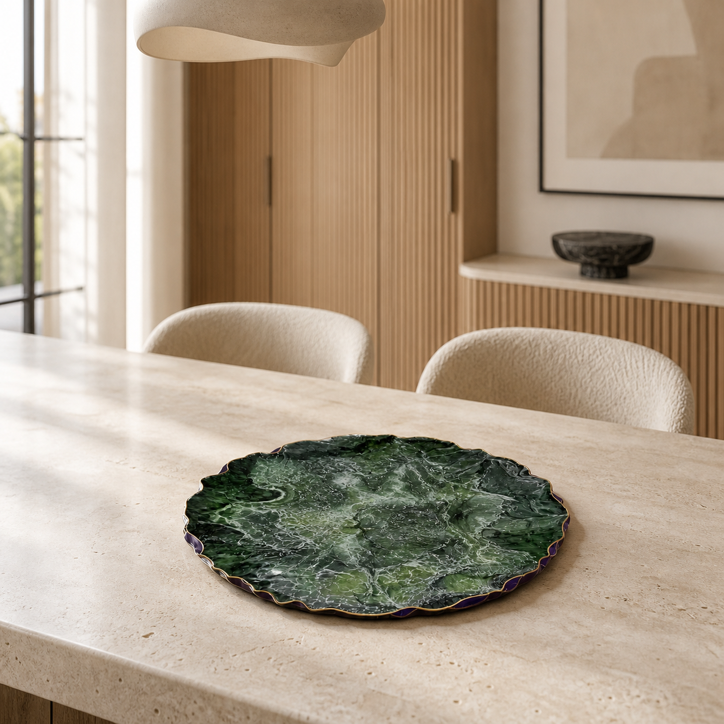 Green Placemats geode design epoxy resin