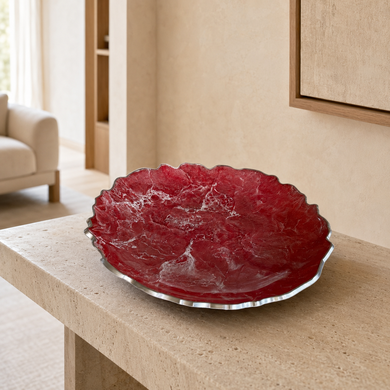 Pink Platter 12" geode design epoxy resin