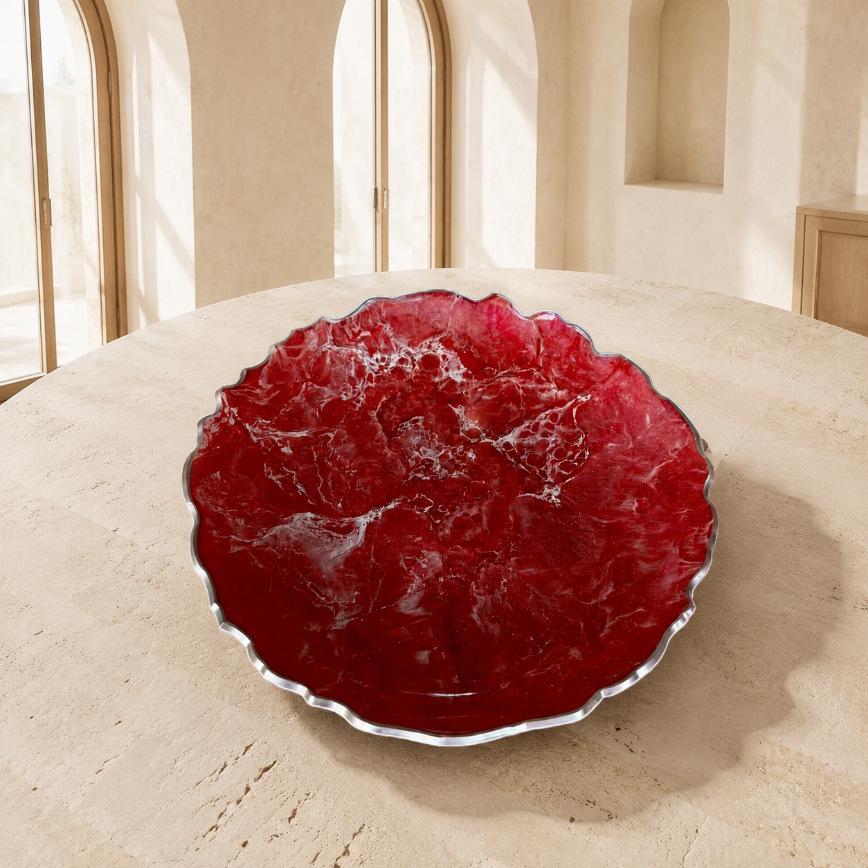 Pink Platter 12" geode design epoxy resin