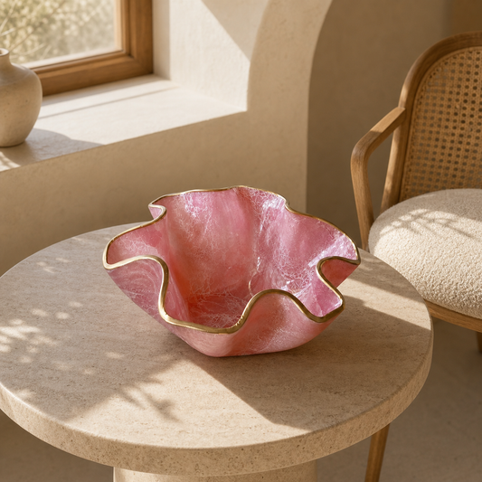Small Light Pink bowl, 8x3" geode design epoxy resin