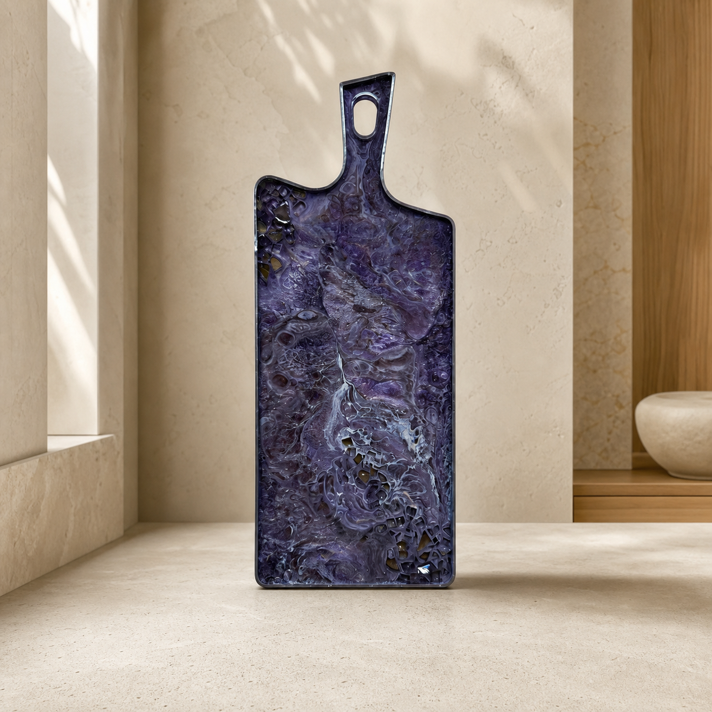 Purple and Brown Cheese board, 3 sizes handmade epoxy resin geode design