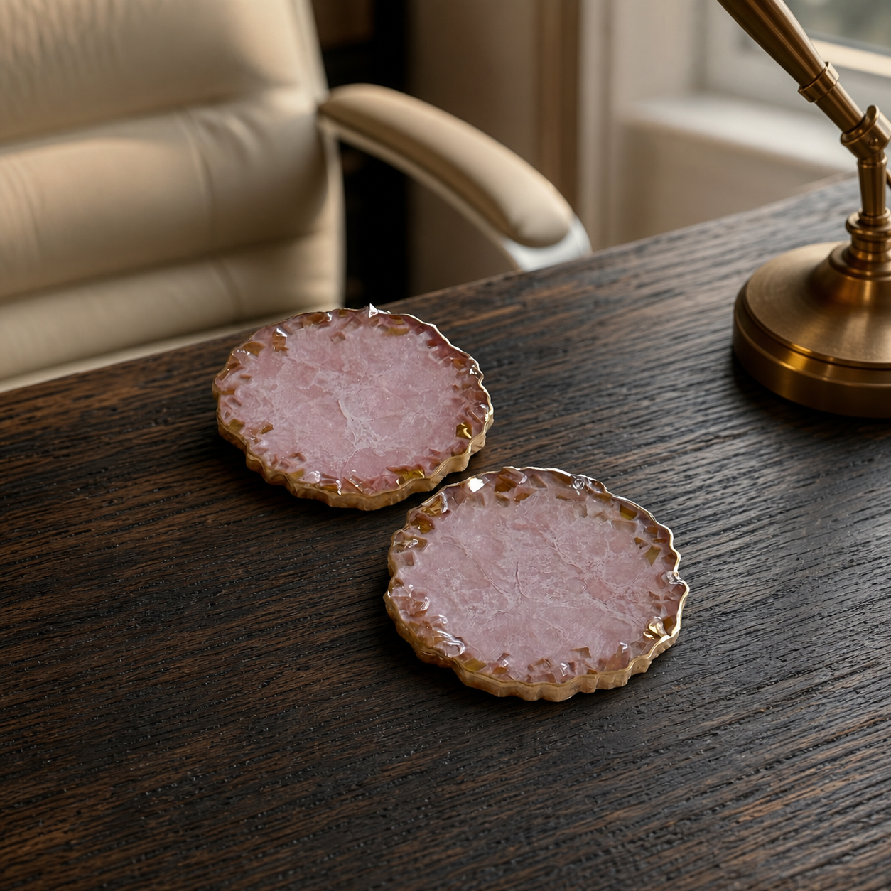 Light Pink Geode Design Coasters epoxy resin