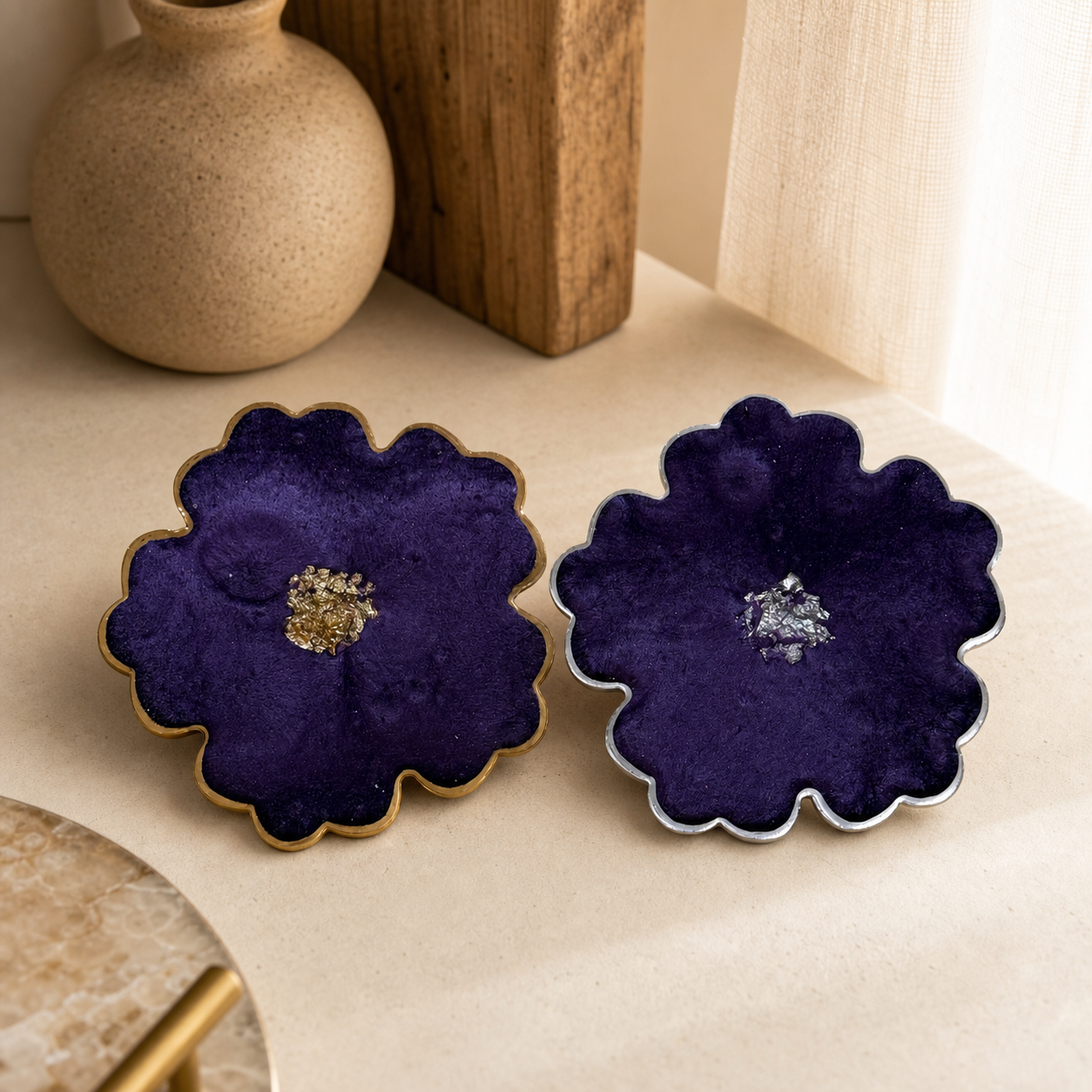 Purple or Pink Flower Coaster epoxy resin