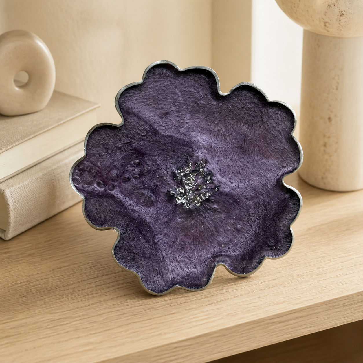 Purple or Pink Flower Coaster epoxy resin