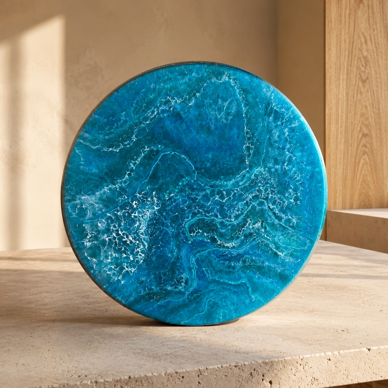 Ocean colors Lazy Susan geode design epoxy resin, 5 sizes