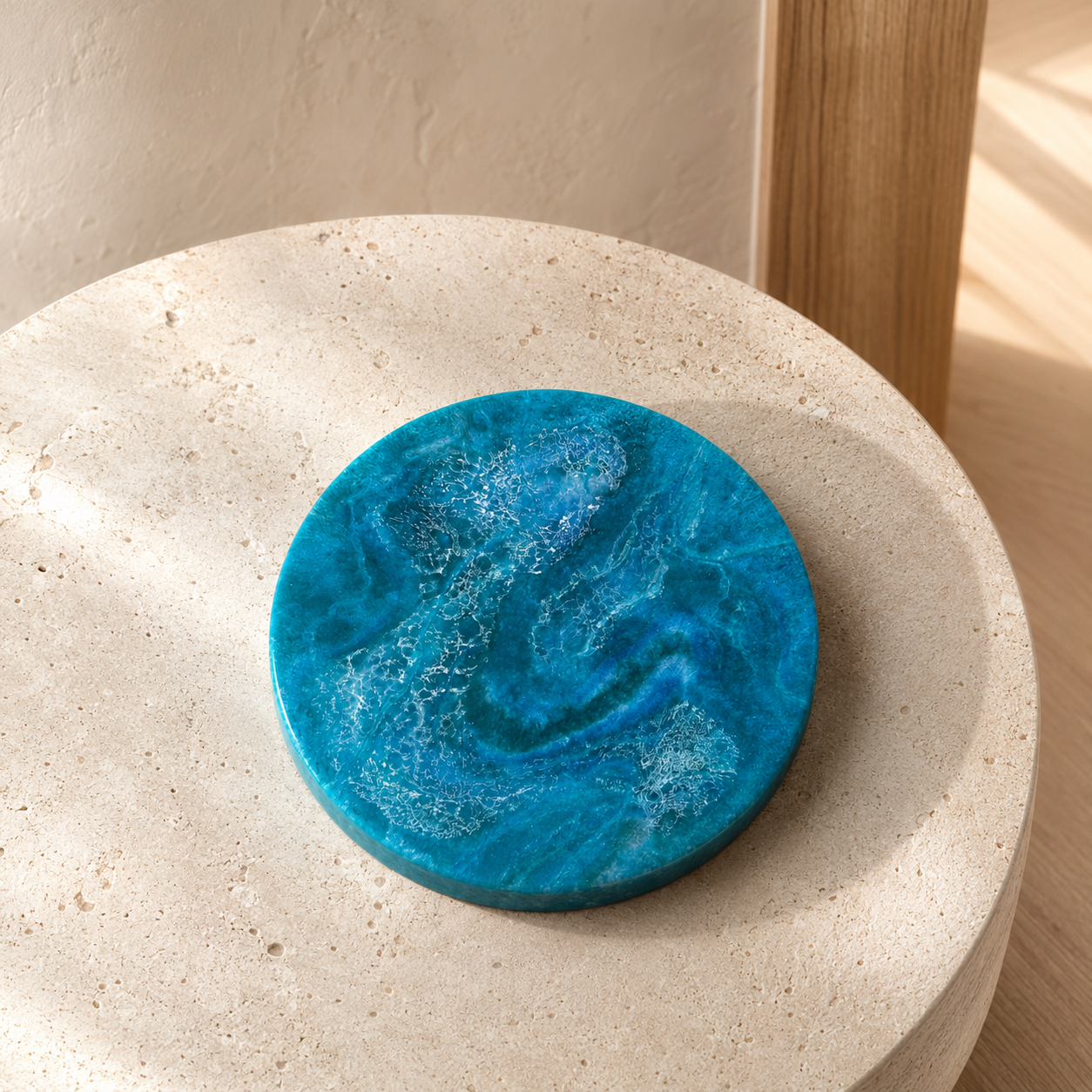 Ocean colors Lazy Susan geode design epoxy resin, 5 sizes