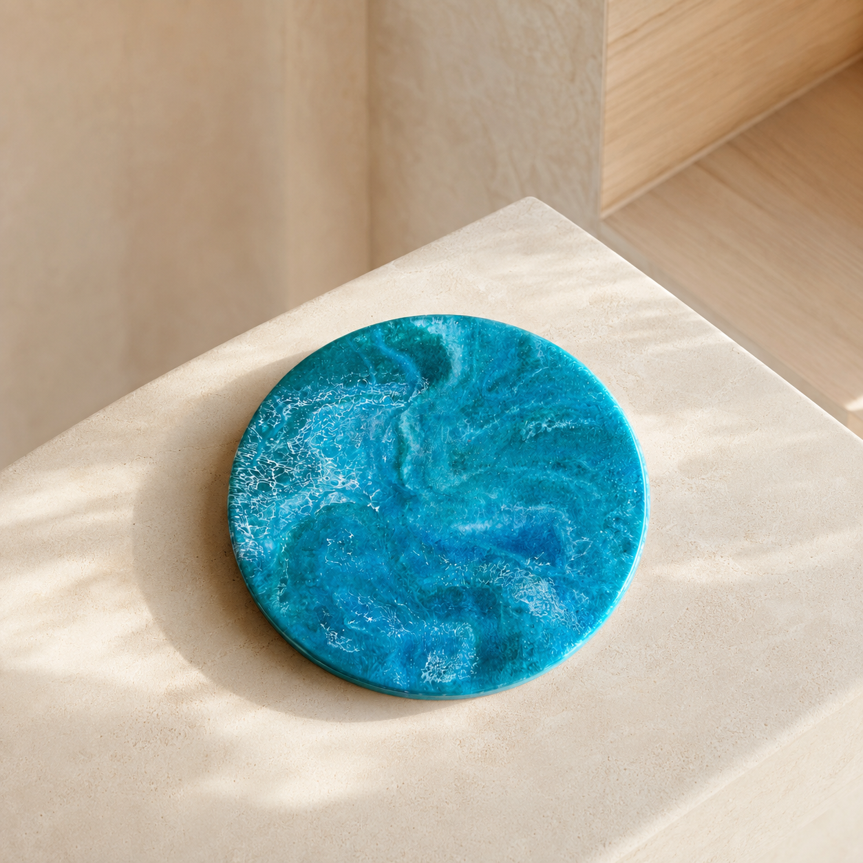 Ocean colors Lazy Susan geode design epoxy resin, 5 sizes