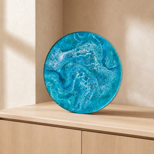 Ocean colors Lazy Susan geode design epoxy resin, 5 sizes