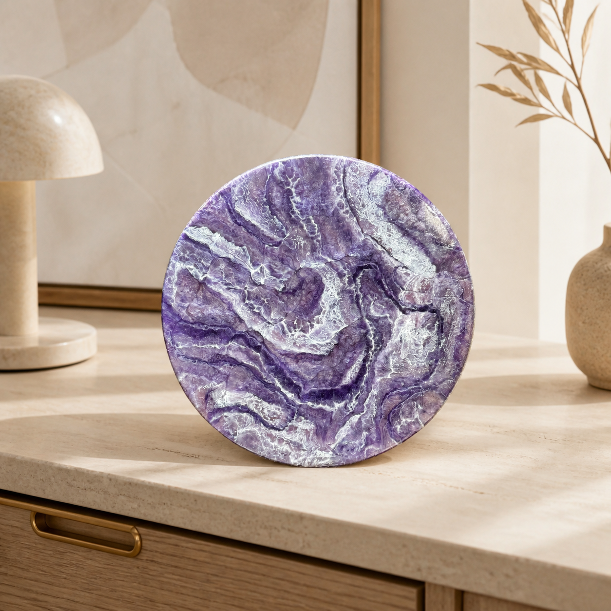 Purple Lazy Susan geode design epoxy resin, 5 sizes