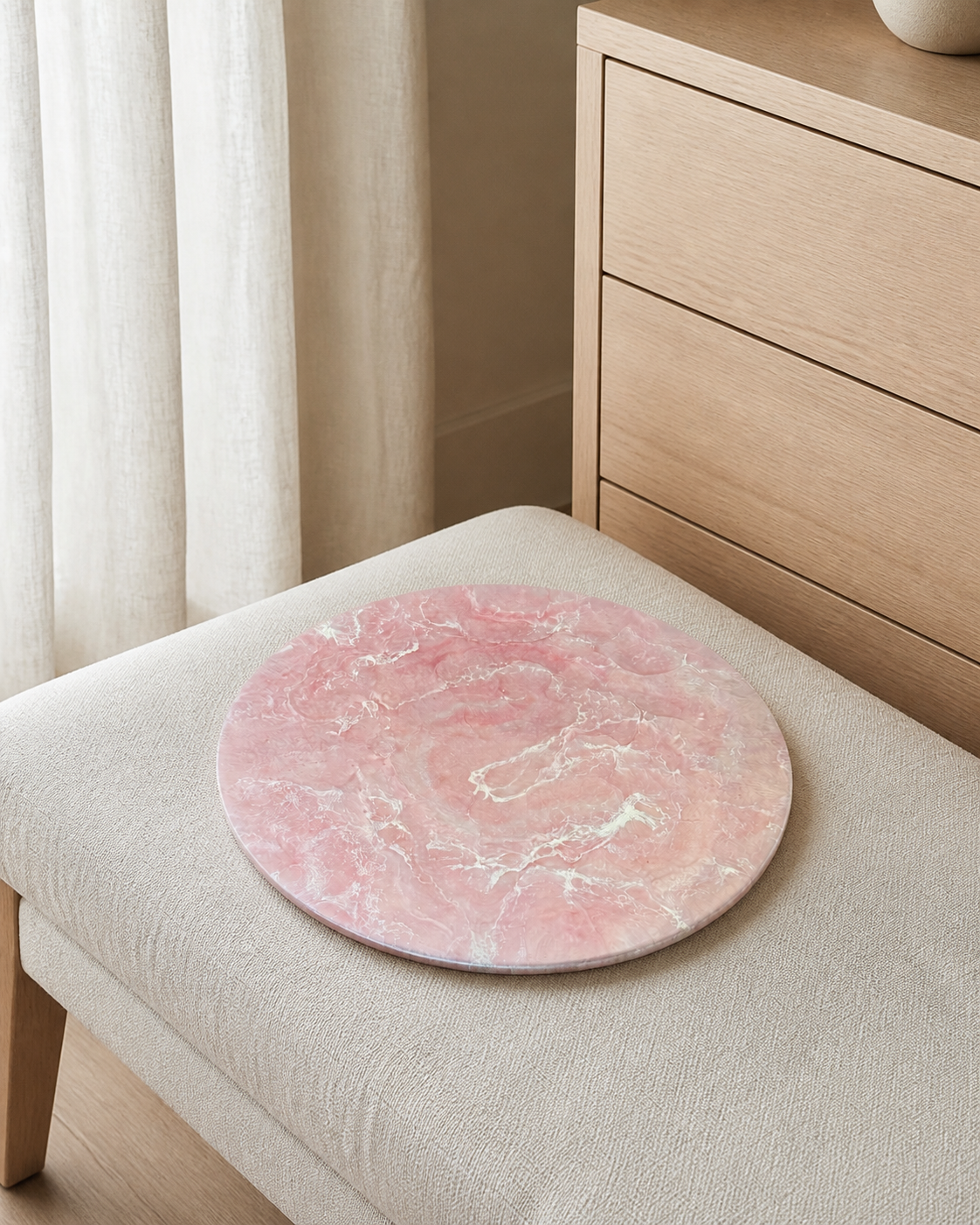 Light Pink Lazy Susan geode design epoxy resin, 5 sizes